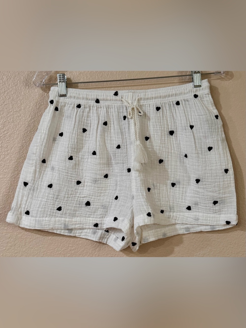 Rachel Zoe Cotton Gauze Heart Embroidered Pajama Set Cami Shorts NWOT Small - Picture 4 of 8